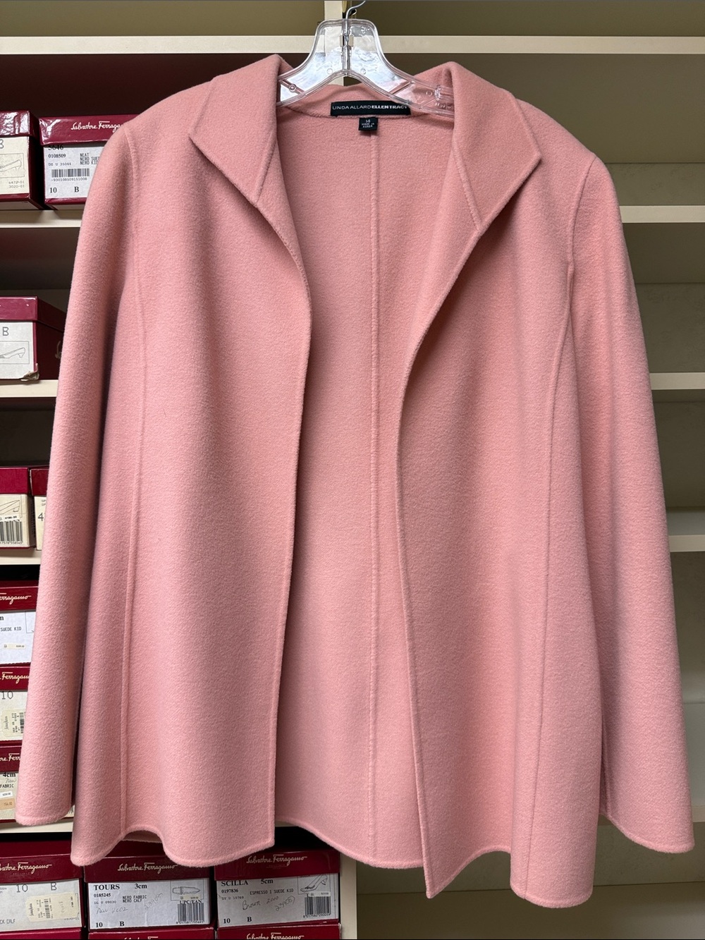 Ellen Tracy Dusty Rose Open-Front Coat